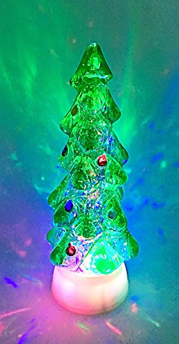 Christmas Tree Swirl Dome Snowglobe With Color Changing LED Light Up Glitter Liquid Ornament Christmas Xmas Decoration. 10.5″ H