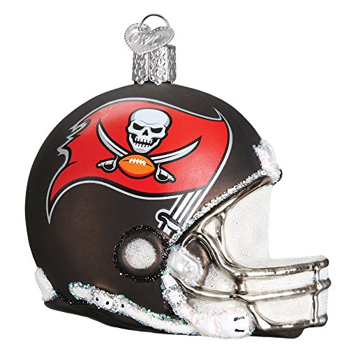 Old World Christmas Glass Blown Ornament with S-Hook, NFL Football Collection (Helmet, Tampa Bay Buccaneers)
