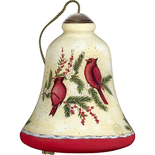 Precious Moments, Ne’Qwa Art 7171157 Hand Painted Blown Glass Standard Bell Shaped Good Tidings, Joy And Good Will Ornament, 4.5-inches