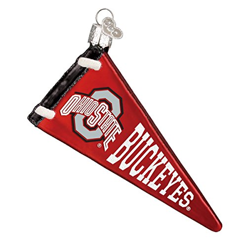 Old World Christmas Ohio State University Pennant Glass Blown Ornament