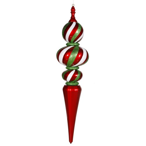 Vickerman 51″ Red, White, and Green Candy Finial Christmas Ornament