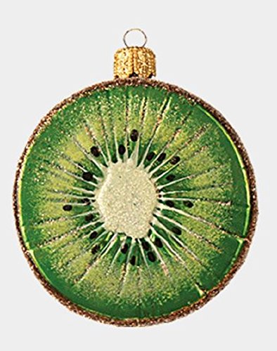 Slice of Kiwi Fruit Polish Glass Christmas Tree Ornament Food Decoration Poland