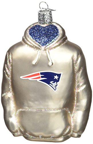 Old World Christmas New England Patriots Hoodie Glass Blown Ornament