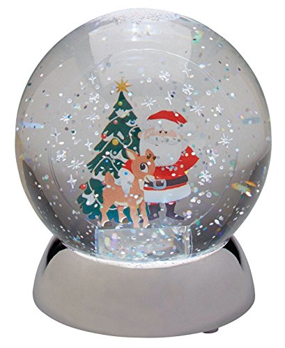 Department 56 Rudolph the Red-Nosed Reindeer and Santa Waterball Snowglobe
