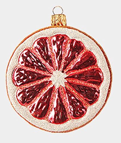 Slice of Grapefruit Fruit Polish Glass Christmas Tree Ornament Food Decoration
