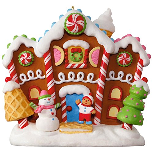 Hallmark Keepsake 2017 Gingerbread Merriest House in Town Musical Christmas Ornament With Light