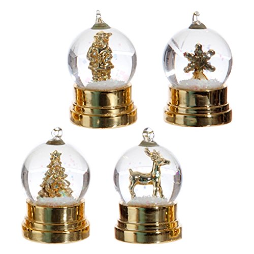 2-inch Mini Water Snow Globe Ornaments 4 Assorted