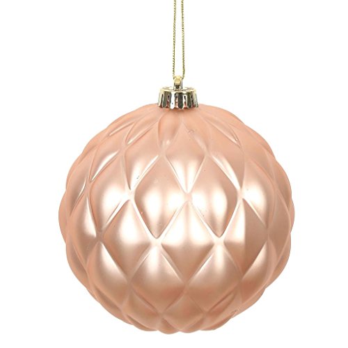 Vickerman 472873 – 4″ Rose Gold Matte Round Pine Cone Christmas Tree Ornament (6 pack) (N173258D)