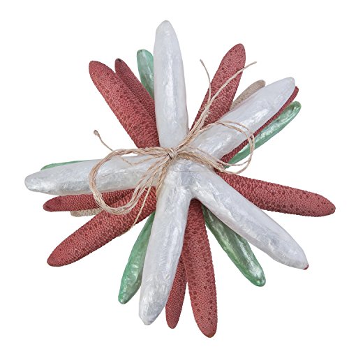 Beachcombers Starfish Tied Have Pearly Capiz Look Decorative Hanging Ornaments