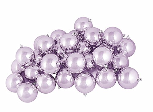 Vickerman 32 Count Shiny Lavender Purple Shatterproof Christmas Ball Ornaments, 3.25″