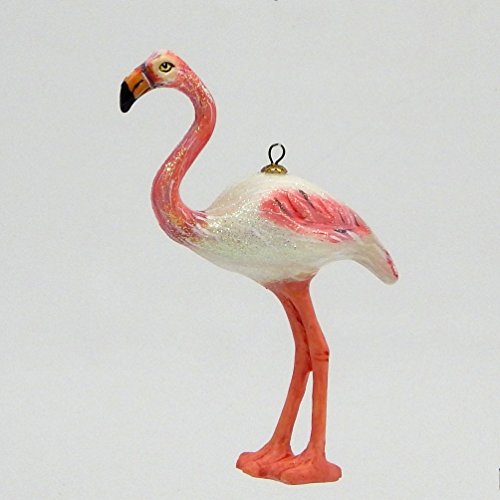 Joy to the World – Pink Flamingo – Blown Glass Ornament
