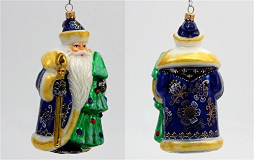 Joy to the World – Glitterazzi Moscow Santa – Blown Glass Ornament