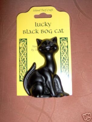 LUCKY BLACK BOG CAT ORNAMENT HAND MADE by Island Crafts