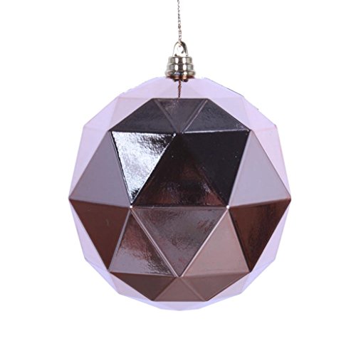 Vickerman 467404 – 4.75″ Rose Gold Shiny Geometric Ball Christmas Tree Ornament (4 pack) (M177358DS)