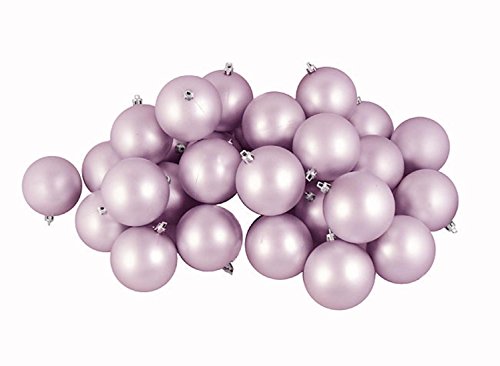 Vickerman 32 Count Matte Lavender Purple Shatterproof Christmas Ball Ornaments, 3.25″