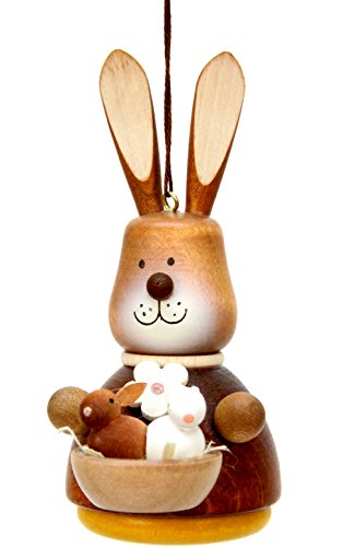 15-0210 – Christian Ulbricht Ornament – Bunny with Baby – Natural – 4″”H x 2″”W x 3″”D