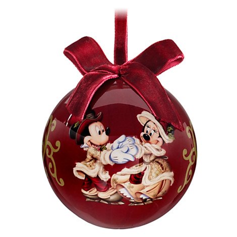Disney Parks Victorian Découpage Minnie and Mickey Mouse Christmas Ornament