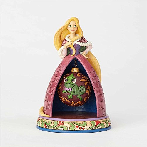 Enesco Disney Traditions by Jim Shore “Tangled” Rapunzel Stone Resin Figurine with Pascal Ornament, 8.25” Hanging