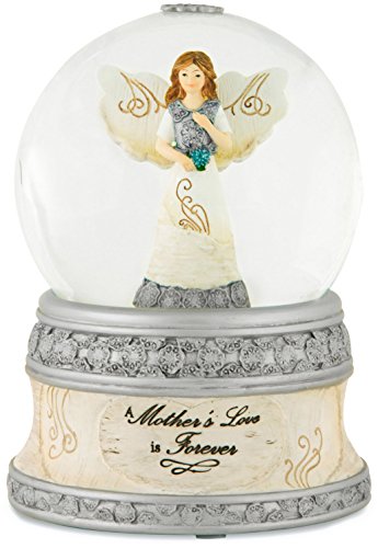 Pavilion Gift Company Elements 82329 100mm Musical Water Globe with Angel Figurine, A Mother’s Love, 6-Inch