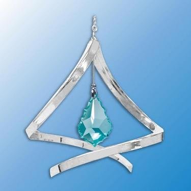 Chrome Plated Baroque Crystal Propelling Spiral – Green – Swarovski Crystal
