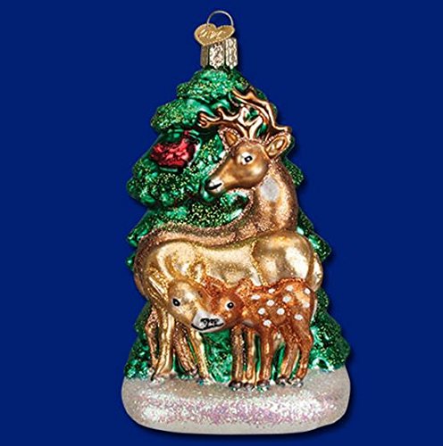 Old World Christmas Deer Family Glass Blown Ornament