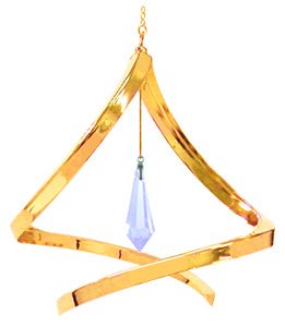 24K Gold Crystal Spiral Ornament – Clear Swarovski Crystal