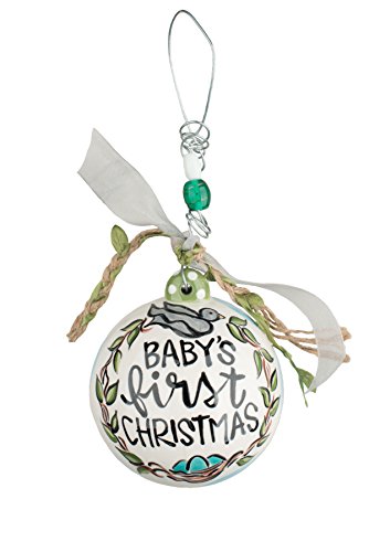 Glory Haus 4 x 4 Baby’s First Christmas Blue Ornament, Multicolor