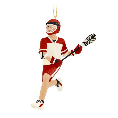 Kurt Adler Resin Lacrosse Boy Ornament