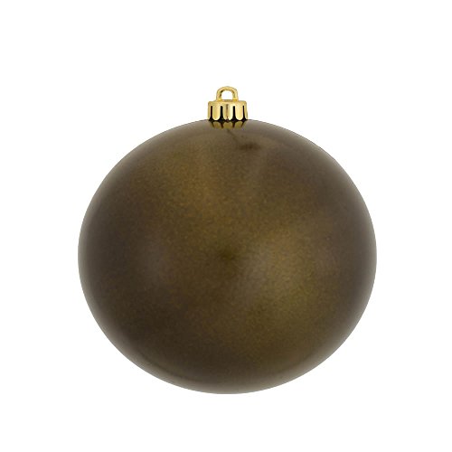 Vickerman Candy Finish Seamless Shatterproof Christmas Ball Ornament, UV Resistant with Drilled Cap, 4 per Bag, 4.75″, Olive