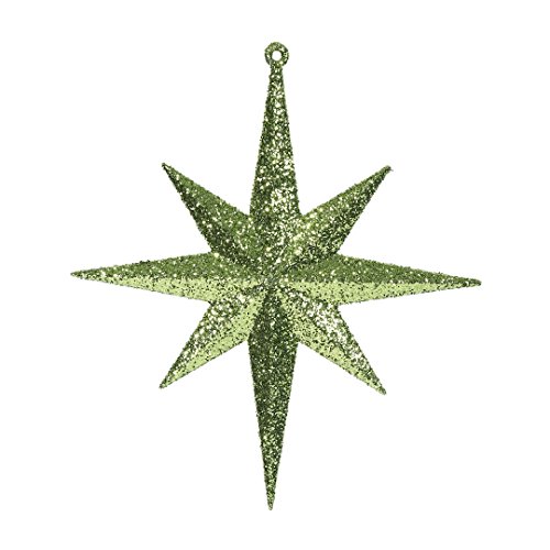 Vickerman M167214 Plastic Iridescent Glitter Bethlehem Star 4/Box, 8″, Lime