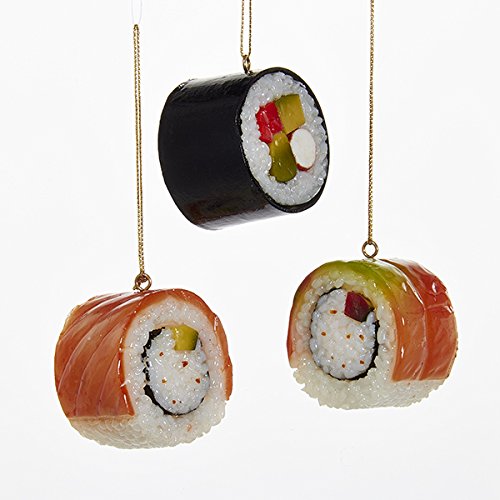 Kurt Adler Plastic Sushi Ornaments, Set of 3