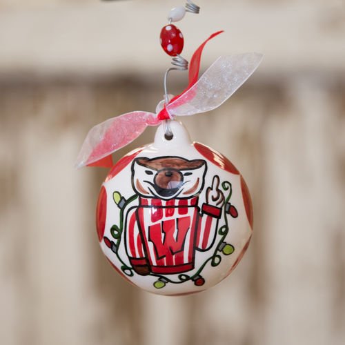 Glory Haus Wisconsin Ball Ornament, 4 by 4-Inch