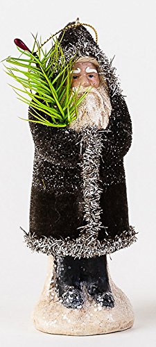 One Hundred 80 Degrees Velvet Belsnickle Christmas Ornament – 5.5 inches (Black)