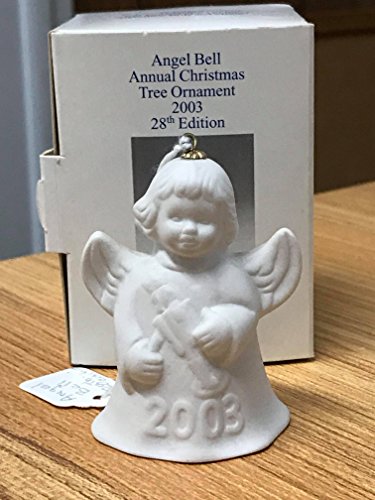 Angel Bell Annual Christmas Tree White Ornament 2003 28th Edition