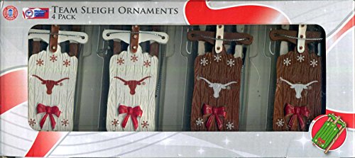 Forever Collectibles University of Texas Longhorns Team Sleigh Ornaments 4 Pack