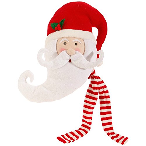 Raz Imports Santa Claus Head with Hat and Scarf Holiday Tree Topper 17″