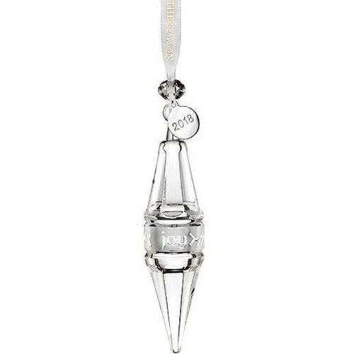 Waterford Crystal 2018 Ogham Joy Icicle Ornament 5″