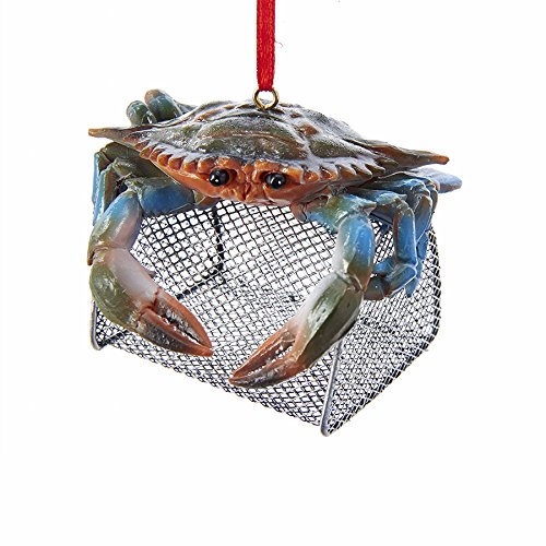 Kurt Adler Blue Crab with Wire Cage Ornament