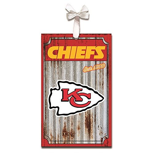 Team Sports America Kansas City Chiefs, Metal Corrugate Ornament, Set of 2