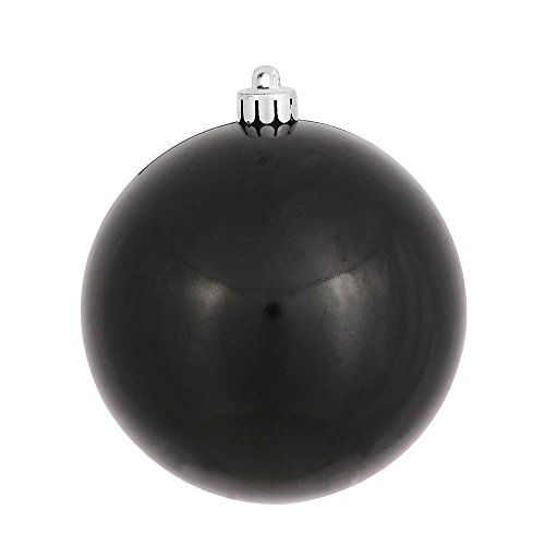 Vickerman Candy Finish Seamless Shatterproof Christmas Ball Ornament, UV Resistant with Drilled Cap, 12 per Bag, 3″, Black