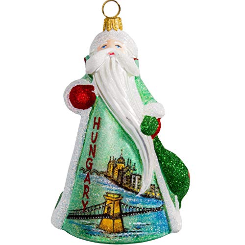 Joy To The World Glass Ornament Hungary Santa