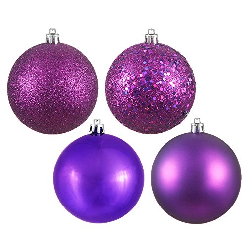 Vickerman 6″ Plum 4 Finish Ball Ornament 4 per Box