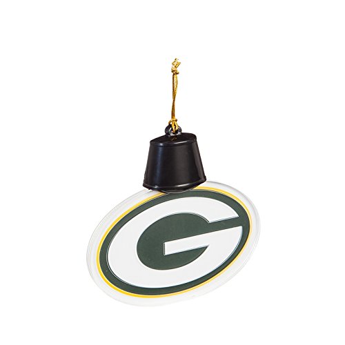 Team Sports America Green Bay Packers Radiant Lit Acrylic Team Icon Ornament, Set of 2