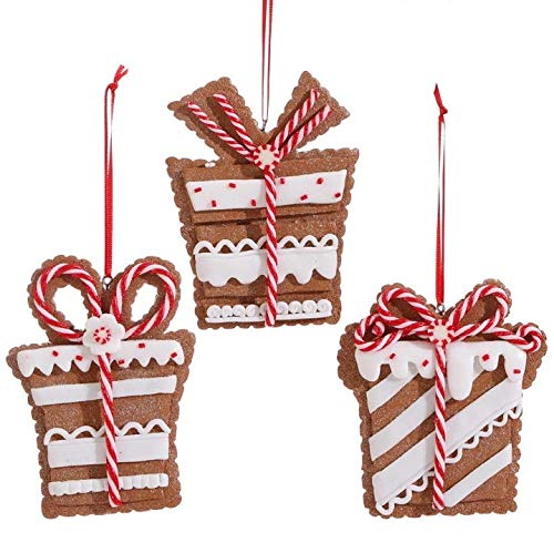 RAZ Imports 4″ Gingerbread Package Ornament Set