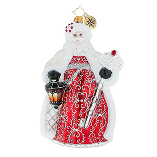 Christopher Radko Simply Spectacular Santa Glass Ornament