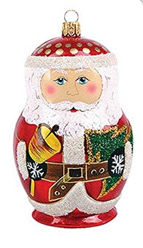 Pinnacle Peak Trading Company Russian Santa Doll Polish Glass Christmas Tree Ornament Russia Decoration