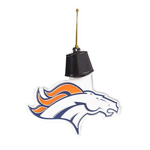 Team Sports America Denver Broncos Radiant Lit Acrylic Team Icon Ornament, Set of 2