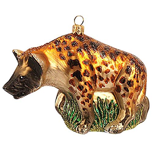 Pinnacle Peak Trading Company Hyena Polish Glass Christmas Tree Ornament Animals African Wildlife Decoration
