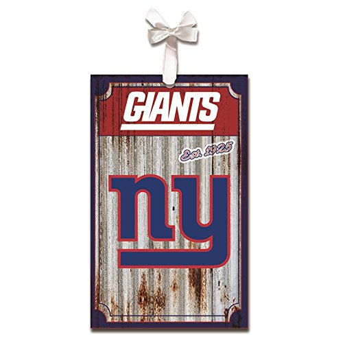 Team Sports America New York Giants, Metal Corrugate Ornament, Set of 2