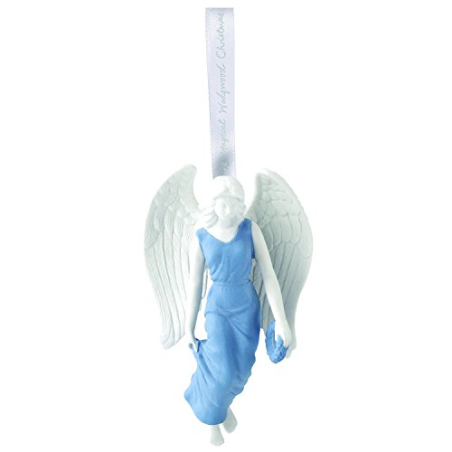 Wedgwood 2018 Annual Holiday Ornament Figural Angel, Blue and White